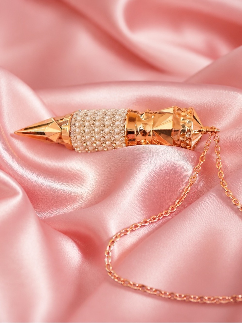 La Prestige Paris Diamond -Encrusted Rose Gold Lipstick Mauve